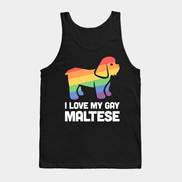 Maltese - Funny Gay Dog LGBT Pride Tank Top by MeatMan